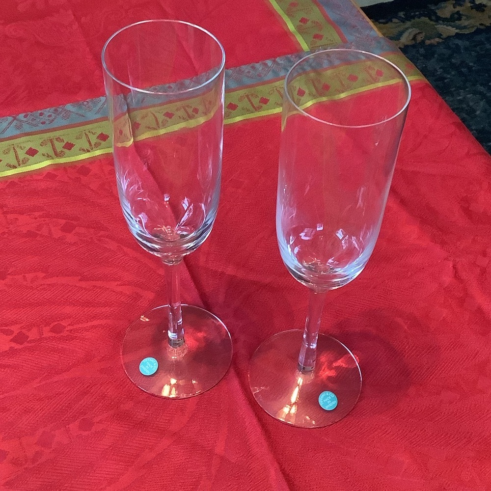 Tiffany & Company crystal retired champagne glasses